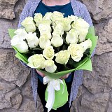 Букет из 25 белых роз Голландия 60 см