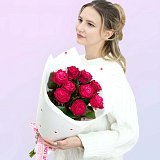 Букет из 9 малиновых роз "Love" — миниатюра 2