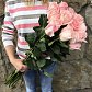 Розовые розы Голландия 90 см шт.