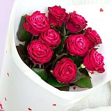 Букет из 9 малиновых роз "Love" — миниатюра 3