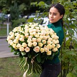 101 кремовая роза 60 см сорт "Таллея" — миниатюра 2