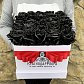 25 черных роз в коробке
