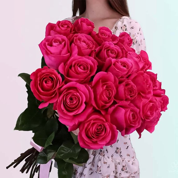 Ярко-розовые розы Голландия 90 см "Пинк Флойд" шт.