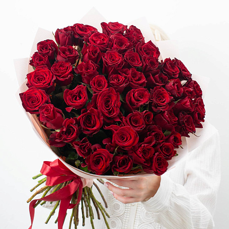 51 красная роза 50 см