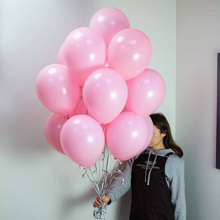 Розовые гелиевые шары 15 шт.