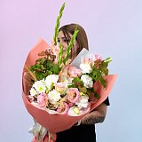 Букет с гладиолусами и эустомой "Первый звонок" — миниатюра 5