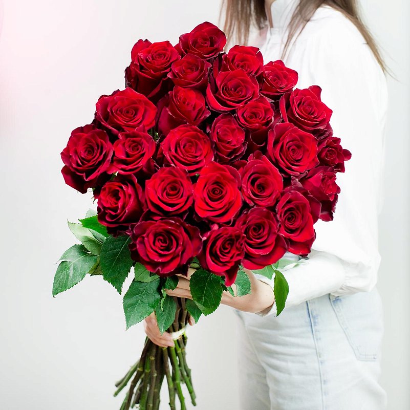 Красные розы голландские цветы в мск с доставкой