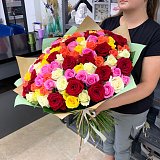 101 разноцветная роза 60 см — миниатюра 2