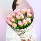 Букет из 19 розовых пионовидных тюльпанов
