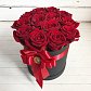 Шляпная коробка из 15 роз "Черный и Красный"