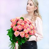 Персиковые розы Россия 60 см поштучно — миниатюра 2